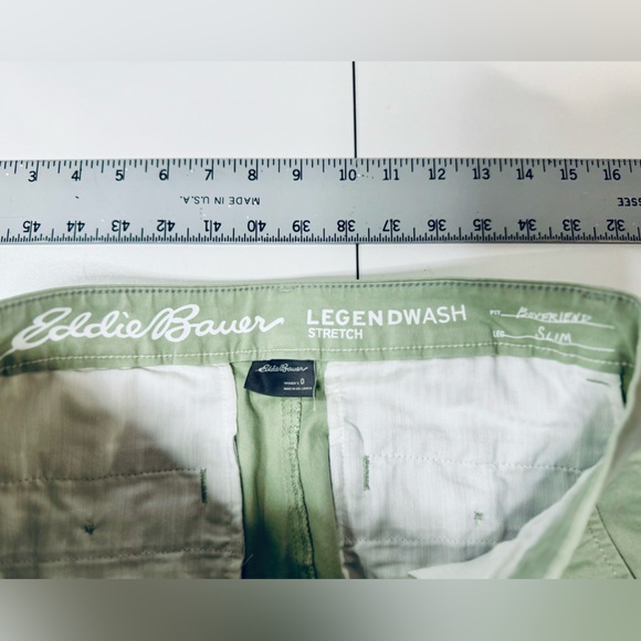 Eddie Bauer Pants Boyfriend Slim Trouser Chino Light Sage Green SZ 0 - NEW! - Picture 11 of 16